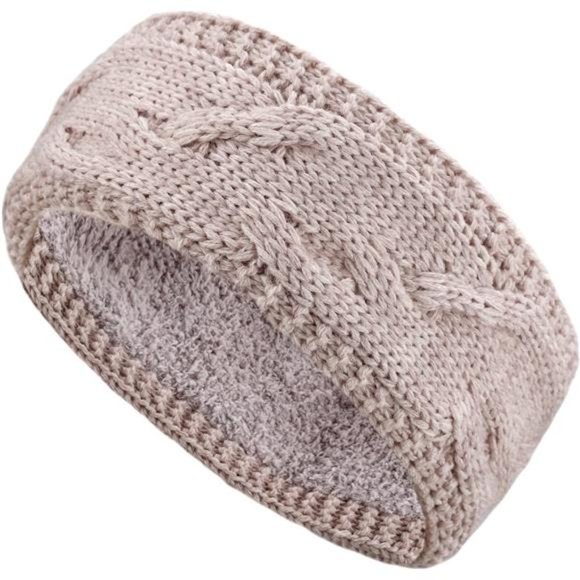 Womens Chic Cold Weather Enhanced Warm Fleece Lined Crochet Knit Stretchy